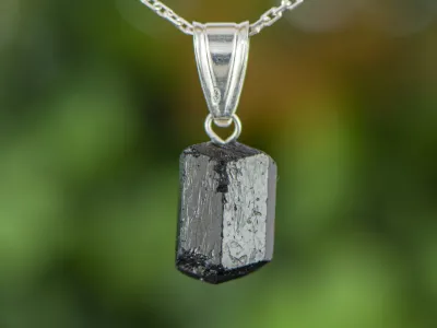 Black Tourmaline Crystal Pendant