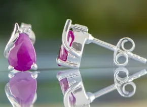 Ruby Earrings 7x5mm