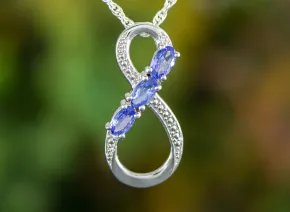 Tanzanites Silver Pendant '"Infinity"
