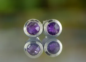 Amethyst Earrings 5mm