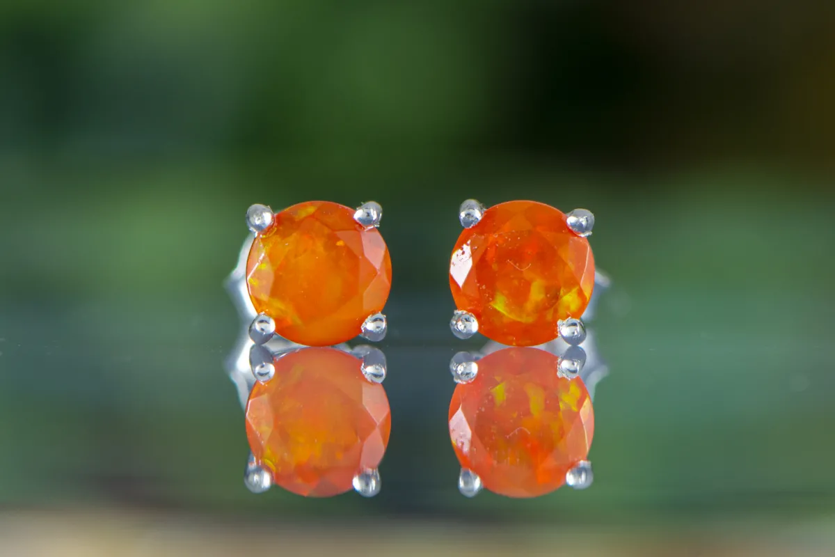 Fire Opal Earrings 5mm