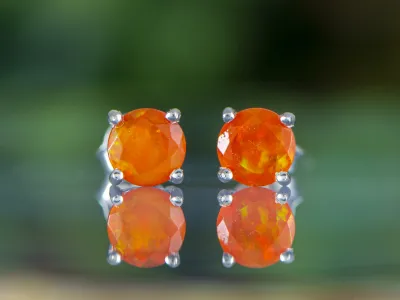 Fire Opal Earrings 5mm