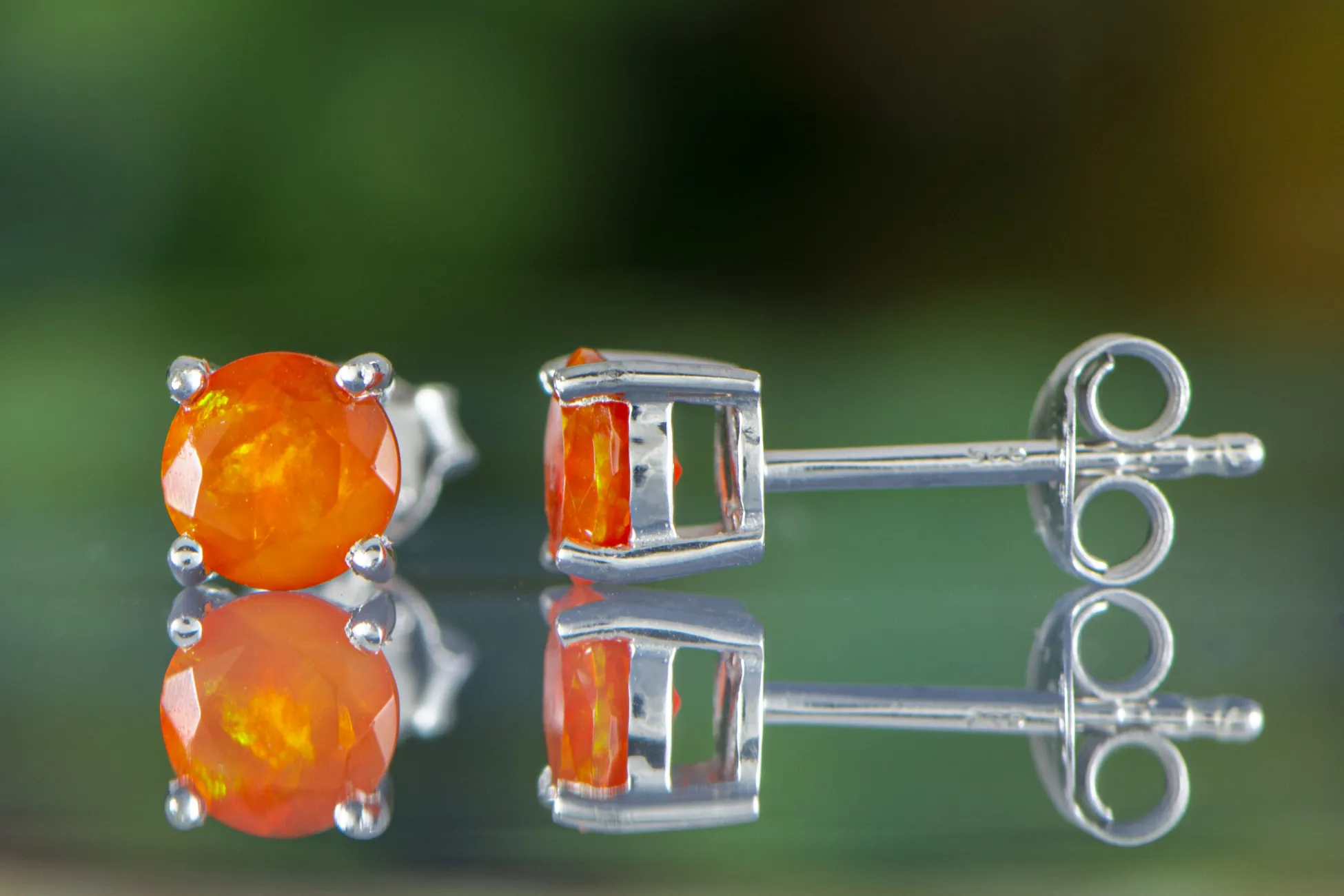 Fire Opal Earrings 5mm