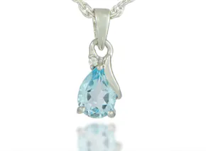Blue Topaz Pendant 7x5mm