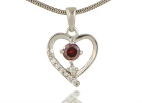 Silver Hearth with Garnet