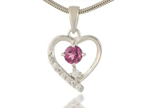Silver Hearth with Garnet