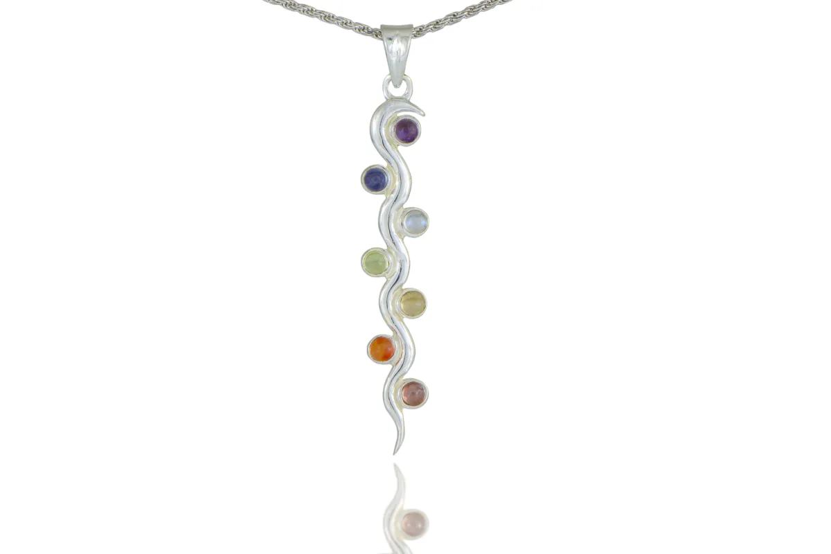 Silver Pendant 7 Chakras