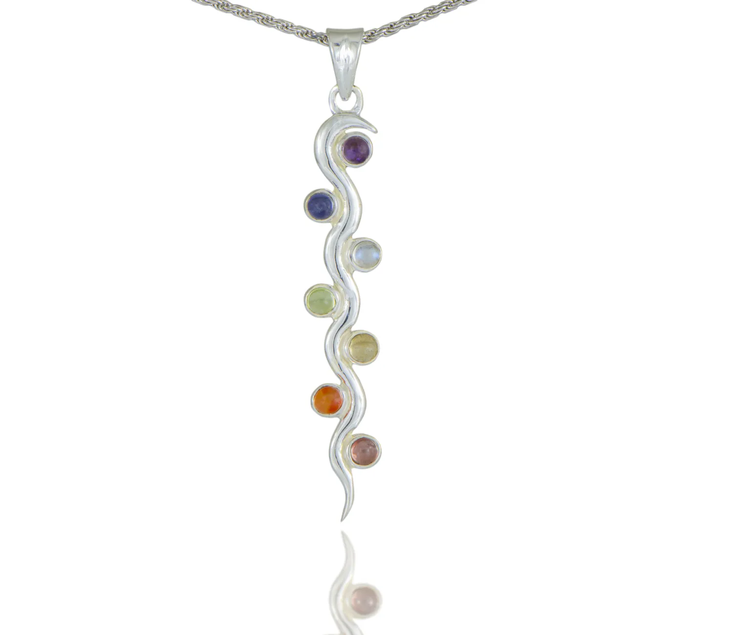 Silver Pendant 7 Chakras