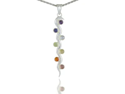Silver Pendant 7 Chakras