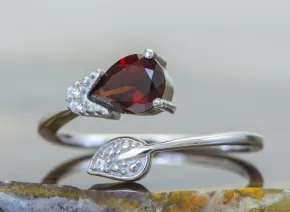 Silver Ring with Garnet