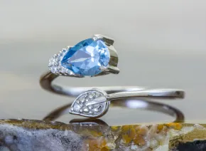 Silver Ring with Blue Topaz