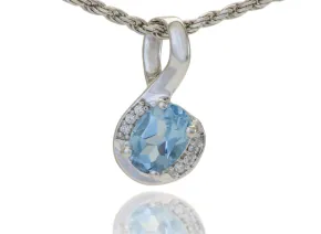 Blue Topaz Pendant 7x5mm