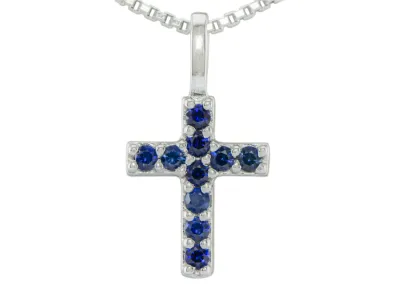 Silver Cross with Sapphires