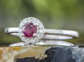 Silver ring with Ruby