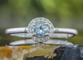 Silver ring with Aquamarine