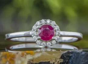 Silver ring with Ruby