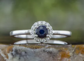 Silver Ring with Blue Sapphire