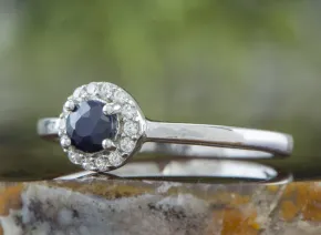 Silver Ring with Blue Sapphire