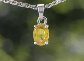 Silver Pendant with Yellow Sapphire