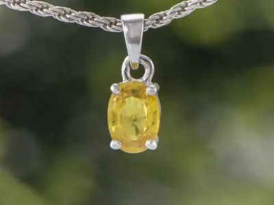 Silver Pendant with Yellow Sapphire