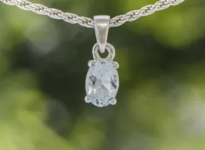 Silver Pendant with Aquamarine