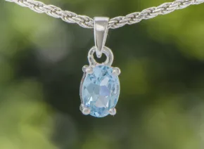 Silver Pendant with Blue Topaz