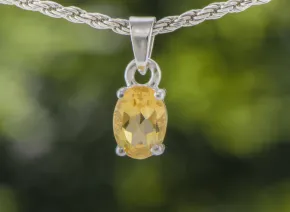 Silver Pendant with Citrine