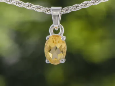 Silver Pendant with Citrine