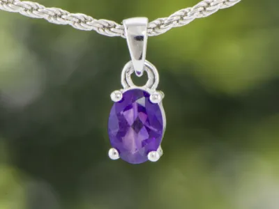 Silver Pendant with Zambian Amethyst