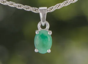 Silver Pendant with Emerald