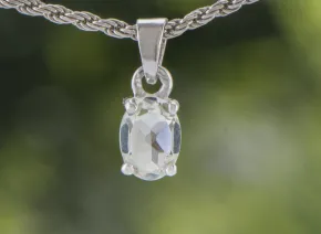 Silver Pendant with Green Amethyst