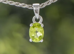 Silver Pendant with Peridot