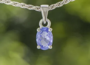 Silver Pendant with Tanzanite