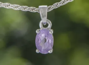 Silver Pendant with Lavander Amethyst