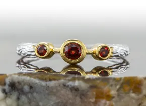 Silver Ring with Garnets