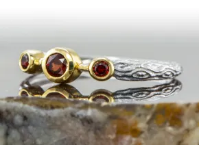 Silver Ring with Garnets