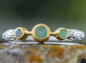 Silver Ring with Emeralds