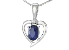 Silver pendant with Blue Sapphire