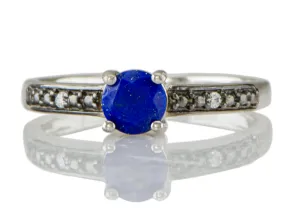 Silver ring with lapis
