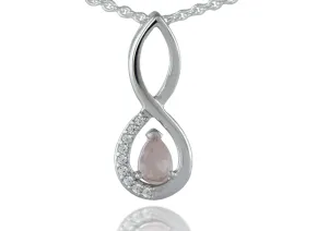 Silver Pendant with Rose Quartz