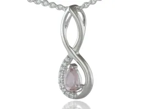 Silver Pendant with Rose Quartz