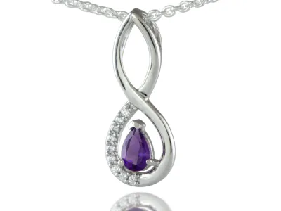 Silver pendant with Amethyst