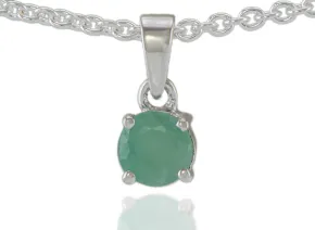 Silver Pendant with Emerald