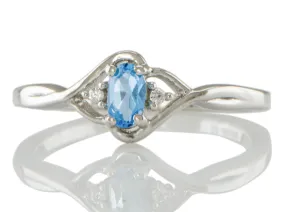 Silver Ring with Blue Topaz