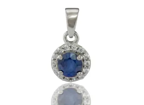 Silver pendant with Blue Sapphire