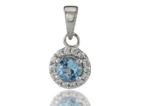Silver pendant with Blue tOPAZ