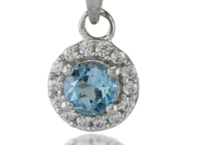 Silver pendant with Blue tOPAZ