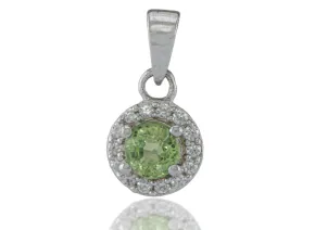 Silver pendant with Green Sapphire