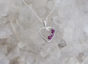 Silver Heart with Garnets