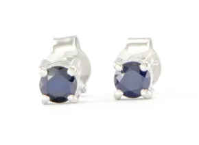 Silver Earrings with Sapphire